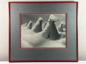 Grant Wood January Snow Framed Vintage Art Print - Picture 1 of 9
