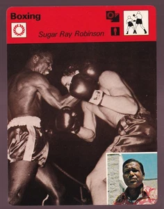 Tarjeta de boxeador Sugar Ray Robinson campeón de boxeo foto 1977 Sportscaster #07-19 - Imagen 1 de 2