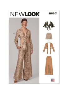 NEW LOOK modello cucito 6801 Misses donna più pantaloni, pantaloncini, top 6-16 sconto 15% - Foto 1 di 8