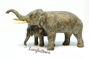 Antigua estatuilla de elefante antigua de bronce pintado en frío de Viena Austria de 1890 - Imagen 1 de 15