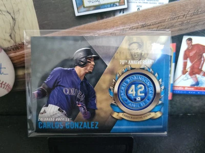 2017 Topps Carlos Gonzalez Jackie Robinson Logo Patch #JRPC-CG 🔥 - Image 1 of 4