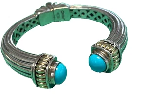 Brazalete LAGOS Color Caviar 8mm Turquesa Bisagras Plata de Ley Mediano M - Imagen 1 de 9