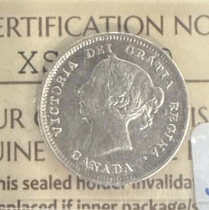 1889 Canada Five Cent 5C Silver Coin - ICCS EF40 - Mark  C2.5 - Picture 1 of 4