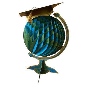 VTG Graduation Globe Centerpiece Hallmark Honeycomb Mortarboard Tassel - Picture 1 of 10