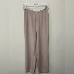 Kate Hill Casual 100% Silk Khaki Trouser Pants Sz 4 Small - Picture 1 of 7
