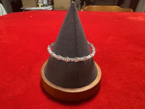 7" Moissanit Cluster Tennis Armband - 925 massiv Silber, D VVS, Krallenfassung - Bild 1 von 8