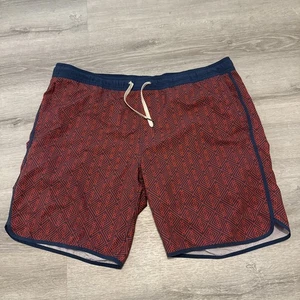 Fair Harbor Anker gefütterte 8" Badeshorts Herren Größe L geometrisches Polyester Stretch - Bild 1 von 6