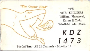 KDZ1473 The Spillers WINFIELD, Alabama RADIO 3.5x6 THE COPPER HEAD Postcard - Picture 1 of 2