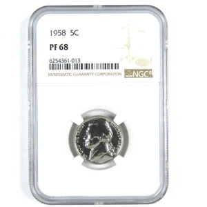 1958 Jefferson Nickel PF 68 NGC 5c Proof Coin SKU:CPC8602 - Picture 1 of 4