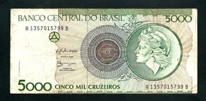 Brazil (P227a) 5,000 Cruzeiros 1990 - Picture 1 of 2