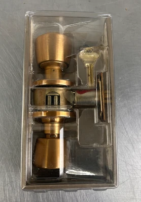 Schlage F51PDV Bell Vintage Satin Brass Keyed Lockset New - Image 1 of 3