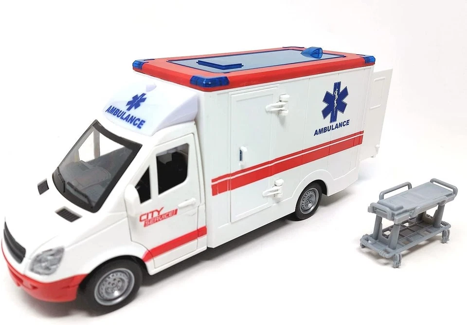 AMBULANZA Sonoro Auto Sirena con Luce Blu Bambini Giocattolo Emergenza Soccorso - Immagine 1 di 4