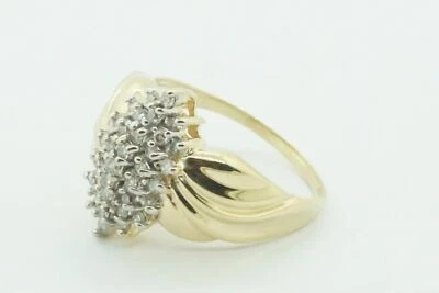 Estate Sale .75 ctw Diamond Cocktail Ring 14k Yellow Gold Size 7.5 Vintage Style - Image 1 of 4