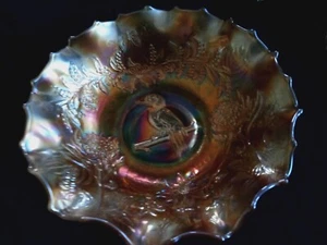 Merigold Carnival Kookaburra Master Bowl Crown Crystal Depression Era 1920/30 (2 - Picture 1 of 24
