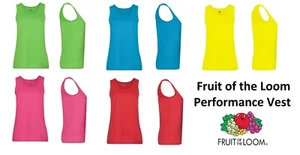 Ladies Fruit Of The Loom FOTL Sports Vest gym training workout t Top tank - Picture 1 of 1