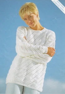 womens ladies sweater jumper double knit knitting pattern COPY a58 - Picture 1 of 1