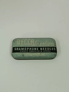 VINTAGE DECCA LONG PLAY GRAMOPHONE NEEDLES TIN W/ SOME INSIDE - Picture 1 of 2