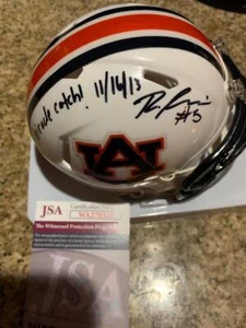 RICARDO LOUIS AUBURN TIGERS MIRACLE JORDAN HARE RARE JSA SIGNED MINI HELMET COA - Picture 1 of 5