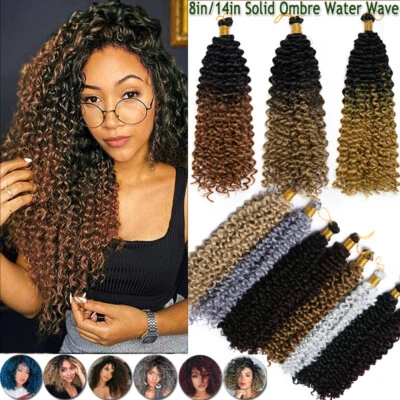 Synthetic Deep Wavy Braiding Hair Extensions Water Wave Crochet No Weft Bundles - Image 1 of 4
