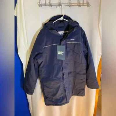 Lands' End Squall Mens Blue Hooded Waterproof Winter Jacket Parka Sz Medium Coat - Image 1 of 4