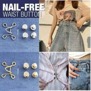 Nail-free Waist Buckle Waist Tool Adjustable Snap Button Without Nail Set Pants - Picture 1 of 12