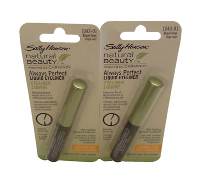 Lot of Two Sally Hansen Natural Beauty Always Perfect Liquid Eyeliner Black Onyx - Image 1 of 2