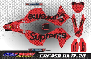 HONDA CRF 450L CRF 450RX 17 - 21 SEMI CUSTOM GRAPHICS KIT SUPREME - Picture 1 of 3