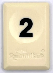 Rummikub Tile Black 2 Game Replacement Smooth Number Engraved Back Pressman - Picture 1 of 2