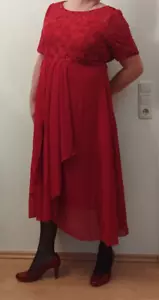 Festkleid mit Spitze Gr. XL rotes Abendkleid, Ballkleid, echt toll! - Bild 1 von 20
