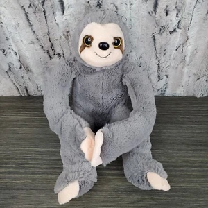 Peluche grigio appeso bradipo ideale giocattoli diretto 14" oro occhi scintillanti - Foto 1 di 9