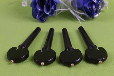 4pcs 4/4 Violin Peg Ebony Wood Inlay Violin Parts Accessories Violin Pegs - Image 1 of 4