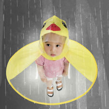 Cartoon Duck Kids Raincoat Umbrella UFO Shape Rain Hat Cape Foldable Classy l