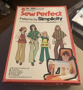 Mattel Sew Perfect Simplicity Pattern No. 2005 School Time 1976 Opened Uncut - Picture 1 of 3