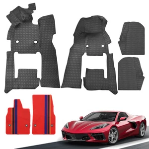 Full Floor Mats Liners Anti-Scratch Wear-Resistant for Corvette C8 Coupe 2020-24 - Imagen 1 de 8