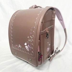 School bag champagne gold girl embroidery ribbon cute artificial leather New - Picture 1 of 18