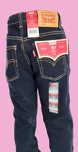 NWT Girls LEVI'S Jeans 7X 511 Slim Dark Denim Stretch - Picture 1 of 6