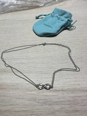 Tiffany & Co Argento Sterling Infinito Infinity Ciondolo Collana girocollo - Immagine 1 di 4
