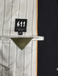 Blazer 611 Saks Fifth Ave para hombre 40L gris carbón abrigo deportivo con puños de cirujano - Imagen 1 de 9