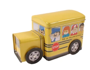 Vintage The Lil' Yellow School Bus Collector Tin Candy Cookie Container - Picture 1 of 6