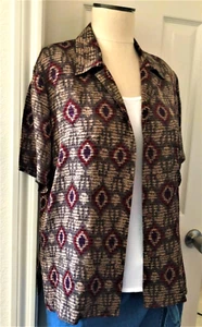 NEU Neiman Marcus Anne Klein II Damen SEIDENSHIRT SÜDWEST/WÜSTENFARBEN - 6/8 - Bild 1 von 11