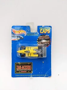 Hot Wheels Collector Caps Zak-Access 1995 amarillo Thunder Streak Indy coche de carreras - Imagen 1 de 4