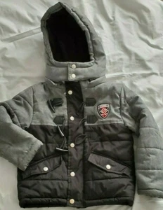 Boys New York Enyce Grey/Black Fleece Lined Hooded Jacket Size 4 - Picture 1 of 8