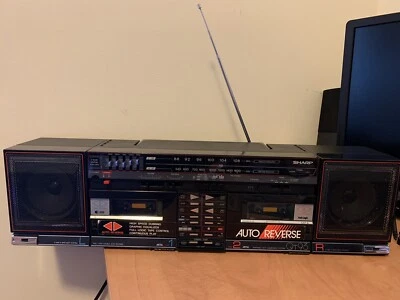 SHARP QT-93 Vintage Boombox Doble Cassete Auto Reverso Estéreo Radio Probado!! Foto 1 de 4
