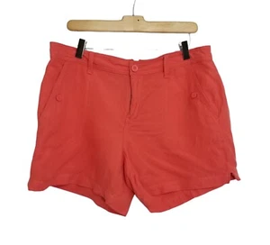 Calvin Klein Jeans Coral Soft Linen Blend High Rise 5.5" Shorts Size 12 - Picture 1 of 4