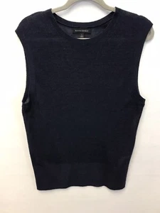 Banana Republic Classic Linen Navy Blue Knit Career Vest Large Preppy - Picture 1 of 7