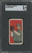 1909 T206 MONTE CROSS NNO POOR PIEDMONT 350 SGC 1 BASEBALL INDIANAPOLIS INDIANS