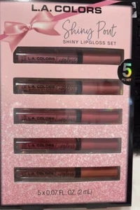 LA Colors Shiny Pout Lipgloss Holiday 5pcs gift set Beauty Makeup Cosmetics - Picture 1 of 6