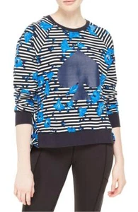 Kate Spade Hibiskus Streifenpullover Langarm Top Marineblau Sweatshirt Activewear - Bild 1 von 4