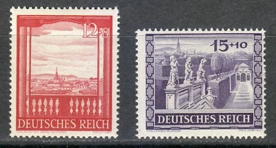 Germany 1941 MNH Mi 804-805 Sc B198-B199 Belvedere Palace & Garden , Vienna ** - Image 1 of 2