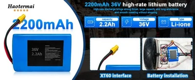 New 36V 10S1P Battery Pack for Swing Bike Electric Scooter Skateboard Wheelchair - Image 1 of 4